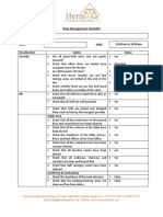 Duty Management Checklist Duty Manager Date: Shift:: 10.00 Am To 10.00 PM