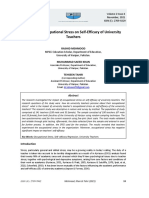 Impact of Occupational Stress On Self-Efficacy of University Teachers