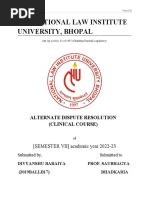 The National Law Institute University, Bhopal: Alternate Dispute Resolution (Clinical Course)