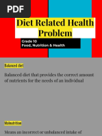 Diet Related Health Problem: Grade 10 Food, Nutrition & Health