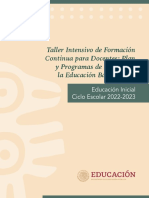 Taller Intensivo de Formación Continua para Docentes: Plan y Programas de Estudio de