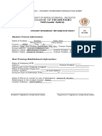 College of Engineering: Appendix 1. Student Internship Information Sheet