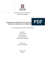 Intervenciones Fonoaudiológicas en Apraxia Del Habla Infantil Orientadas Al Desarrollo de La Comunicación Funcional