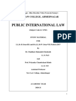 Public International Law: New Law College, Ahmednagar