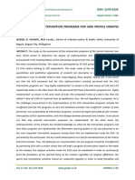 Appraisal of The Intervention Programs For High Profile Inmates in The Philippines