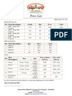 Kaabsan Price List