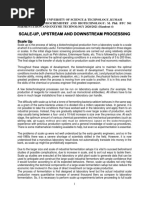 Scale-Up, Upstream and Downstream Processing