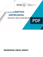 Econometria Empresarial: Docente: Alex Acuña Berrospi