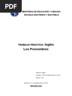 Inglés Los Pronombres: Trabajo Practico