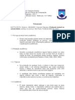 Fichamento Universidade: Publique Ou Pereça. São Paulo: Parábola Editorial, 2010