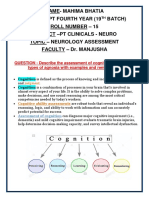 15 - Mahima Bhatia - Cognition - Neuro Assessment