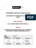 Procedimiento Escrito de Trabajo Seguro: "Levantamiento de Información en Taller Y/O en Campo"