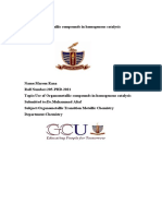 Use of Organometallic Compounds in Homogenous Catatysis