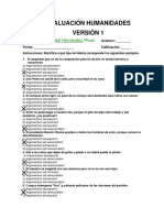 Evaluación Humanidades Versión 1: María Isabel Hernández Rivas