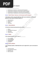 MCQ On Sustainable Development