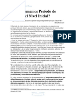 ¿A Qué Llamamos Período de Inicio en El Nivel Inicial?