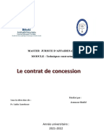 Le Contrat de Concession