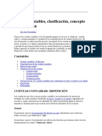 Cuentas Contables, Clasificación, Concepto y Descripción