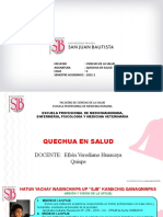 Facultad: Ciencias de La Salud Asignatura: Quechua en Salud Ciclo: Ii Semestre Academico: 2022-2