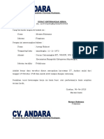 Surat Keterangan Kerja CV. Andara