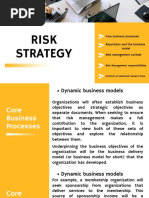 Risk Strategy: Core Business Processes Reputation and The Business Model Risk Management Context