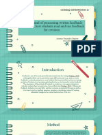 The Eye-Mind of Processing Written Feedback: Unraveling How Students Read and Use Feedback For Revision