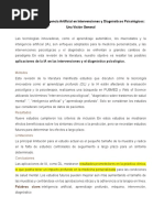 Aplicación de La Inteligencia Artificial en Intervenciones y Diagnósticos Psicológicos