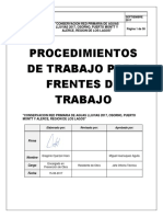 Procedimientos de Trabajo para Frentes de Trabajo