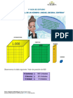 1º Guía de Estudio "Valor Posicional de Un Número: Unidad, Decena, Centena"