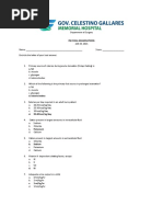 Department of Surgery PGI Final Exam