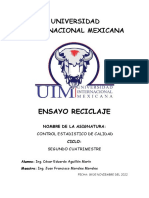 Universidad Internacional Mexicana: Ensayo Reciclaje