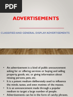 Advertisements: Classified and General Display Advertisements