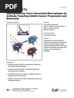 Targeting TAM Marco To Reprogram Macrophage in Cancer Cell 2016