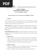 Linhas de Pesquisa de Curso de Contabilidade e Auditoria