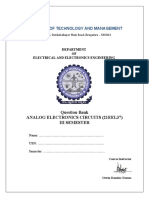 Institute of Technology and Management: Question Bank Analog Electronics Circuits (21eel37) Iii Semester