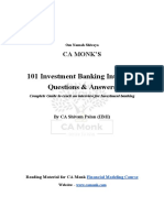 101 Investment Banking Interview Questions & Answers: Ca Monk'S