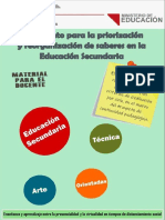 Documento para La Priorización y Reorganización de Saberes en La Educación Secundaria