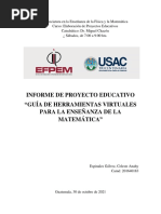 Informe de Proyecto Educativo