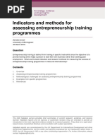 Indicators and Methods For Assessing Entrepreneurship Programmes