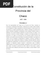 Constitución de La Provincia Del Chaco: Preambulo