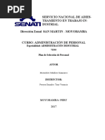 Servicio Nacional de Adies-Tramiento en Trabajo in - Dustrial Dirección Zonal SAN MARTIN - MOYOBAMBA Curso: Administración de Personal