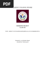 Chem Project On Potssium Bisulphite As Food Preservative