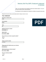 Statutory Sick Pay (SSP) : Employee's Statement of Sickness: About This Form