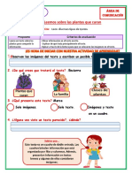 Ficha Com - Leemos Sobre Las Plantas Que Curan Del 2022-2do