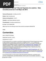 Contenidos: Sentencia Nº 562 de Tribunal Supremo de Justicia - Sala Constitucional de 4 de Mayo de 2012