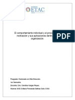 Ensayo de La Relación Entre El Comportamiento Individual y El Proceso en La Motivación y Aplicaciones de La Organización.