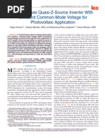 Three-Phase Quasi-Z-Source Inverter With Constant Common-Mode Voltage For Photovoltaic Application