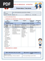 Comparamos Fracciones: Sesión de Aprendizaje - Matemática