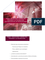 Tema 4: Selección Y Diseño Del Proceso Y La Tecnología. Distribución de Las Instalaciones