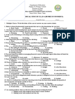 Second Periodical Test in T.L.E 6 (Home Economics) : Craft Stitches Needle Thread